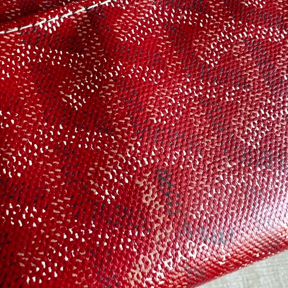 Authentic Goyard Red Long Wallet Leather Goyardine - Picture 7 of 15